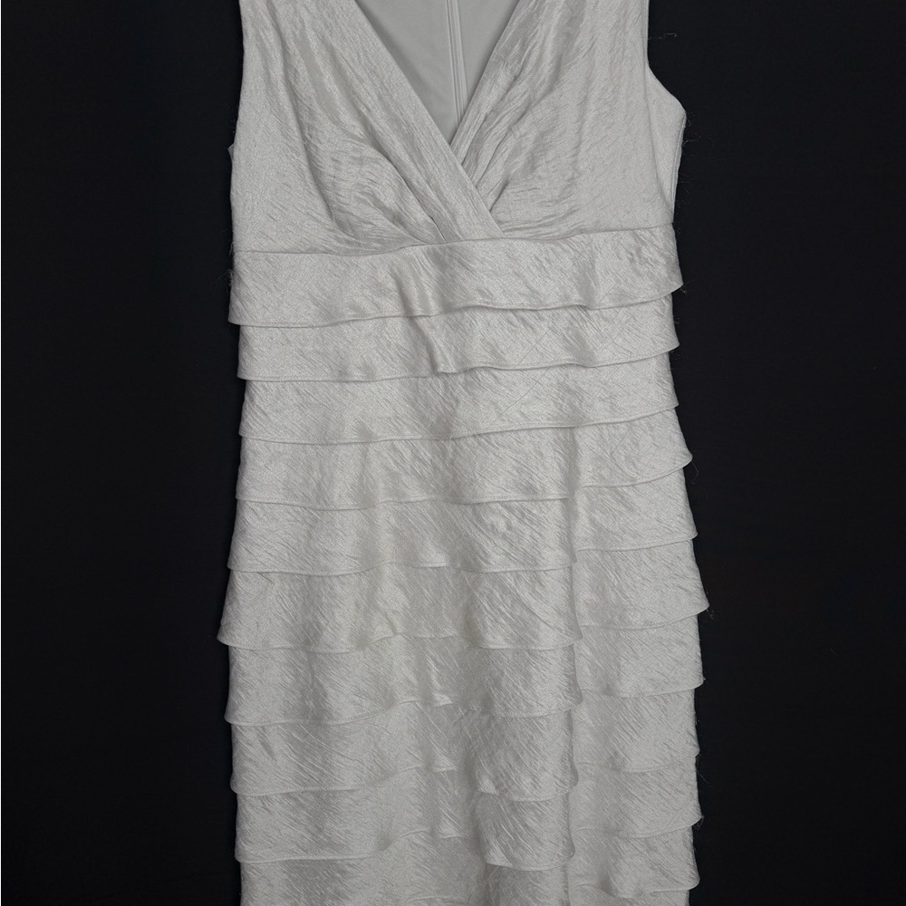 London Times Gray Layered Mini Dress